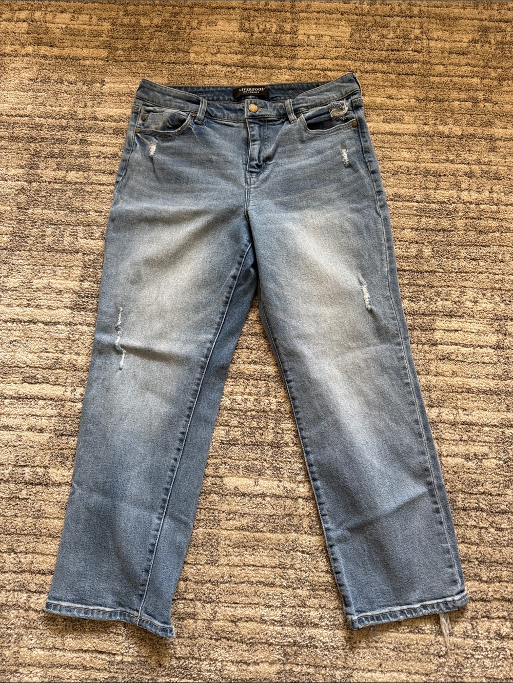 Liverpool High-Rise Straight Jeans in Light Blue